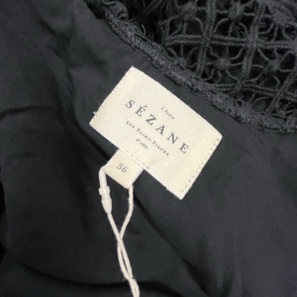 NWT Sezane Sarah Black Lace Mini Dress US 4 FR 36 - Picture 8 of 9